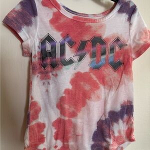 AC/DC Kids Short Sleeve Tie-Dye Tee -peach and Purple